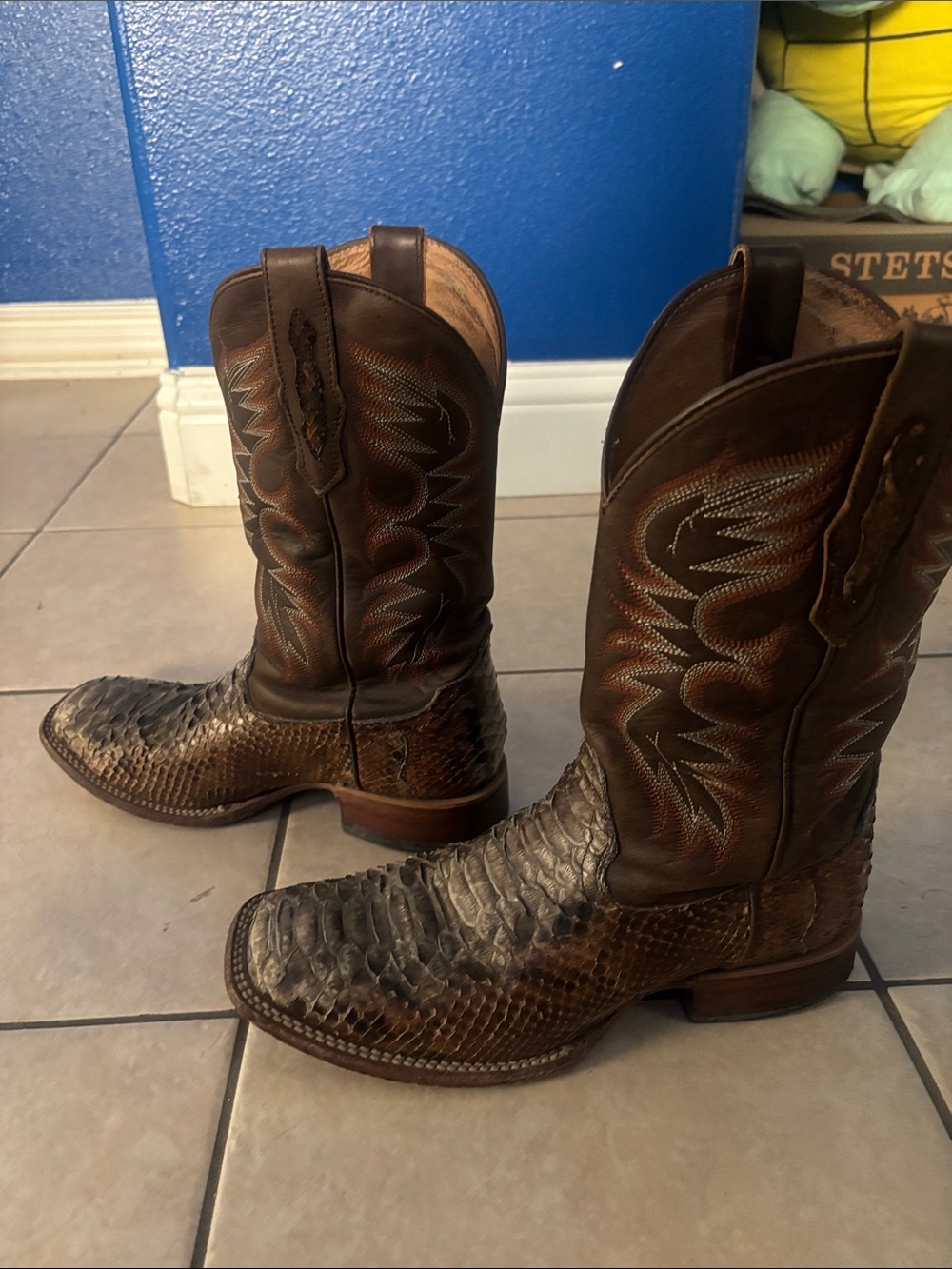 Python Skin Cowboy Boots - Picture 2 of 3